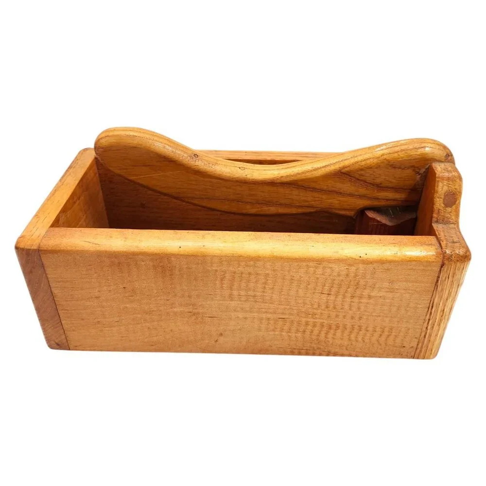 Vintage Handmade Oak Wooden Nutcracker Bowl/Box